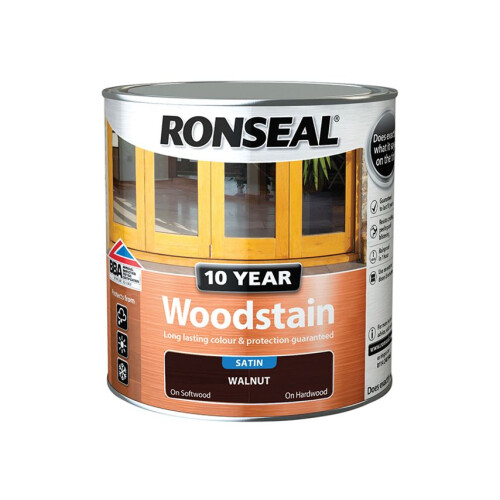 Ronseal Ronseal 10 Year Woodstain For Windows & Doors, Walnut - 2.5L