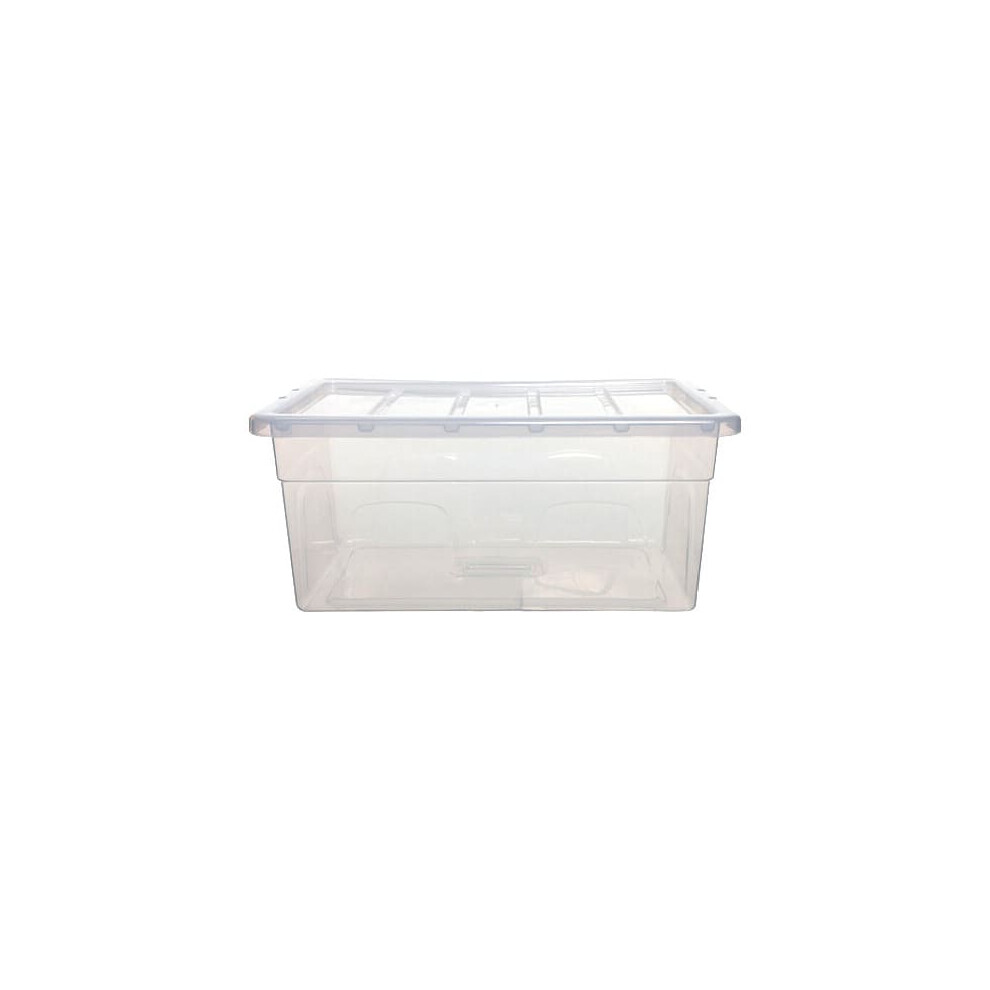 38 Litre 56cm x 38cm x 25cm Stacking Plastic Storage Tub / Tidy Box with Lid