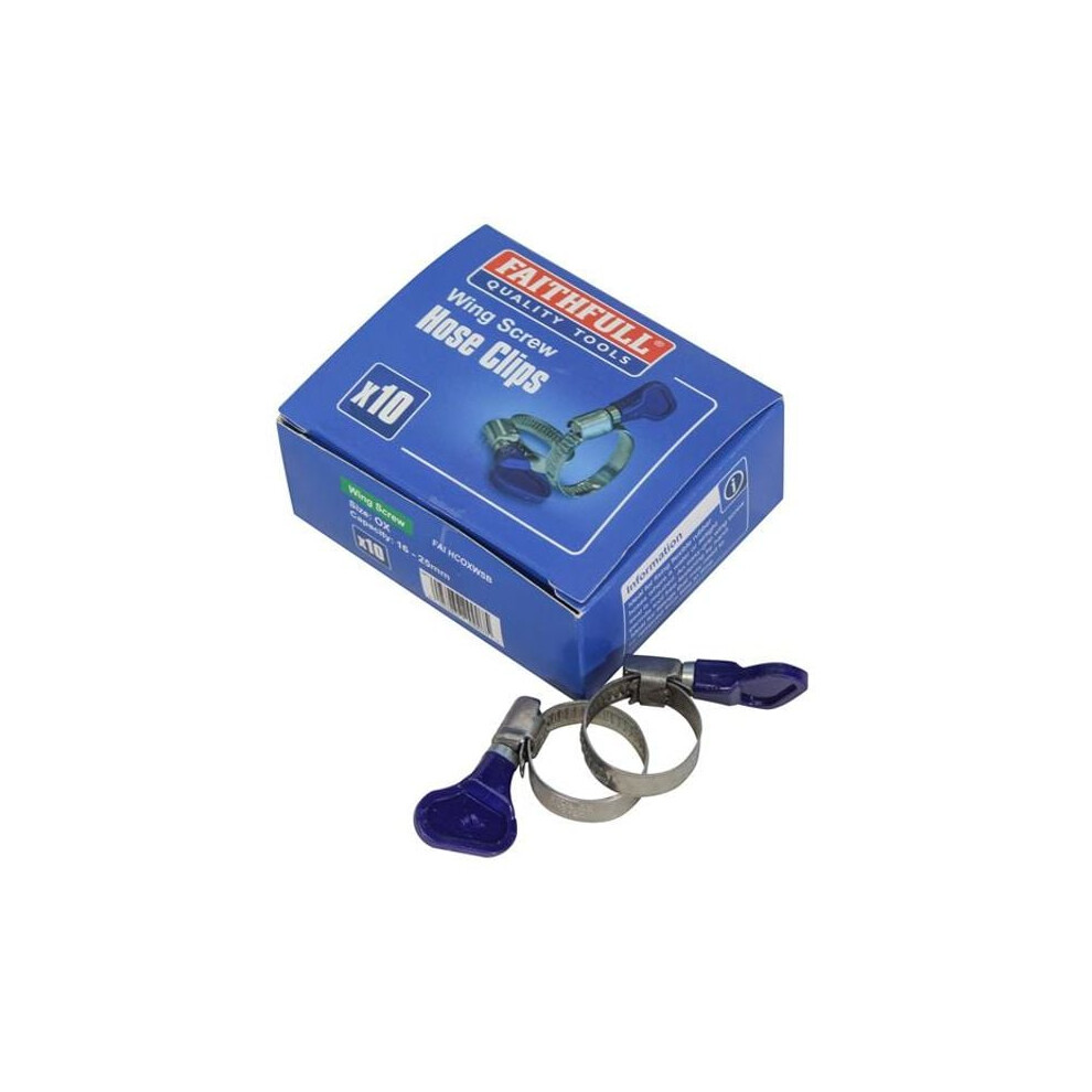 Faithfull FAIHCOXWSB OX W/S 25 Wing Screw Hose Clip 16 - 25mm