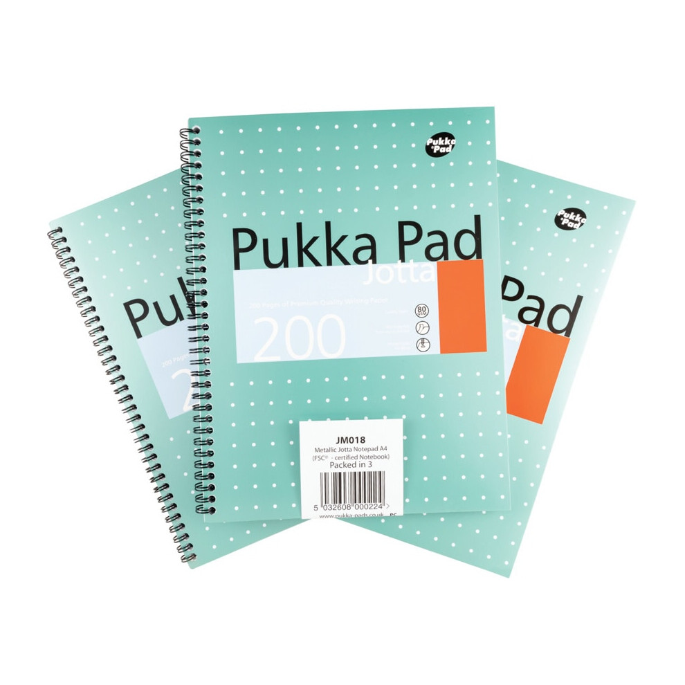 Pukka Pad A4 Metallic Jotta Notepad - Pack Of 3