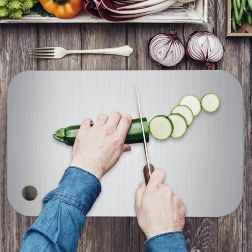 Titanium Cutting Board - Double-Sided, Food-Grade Titanium Chopping Board for Kitchen, Extra Small, Multifunctional 1