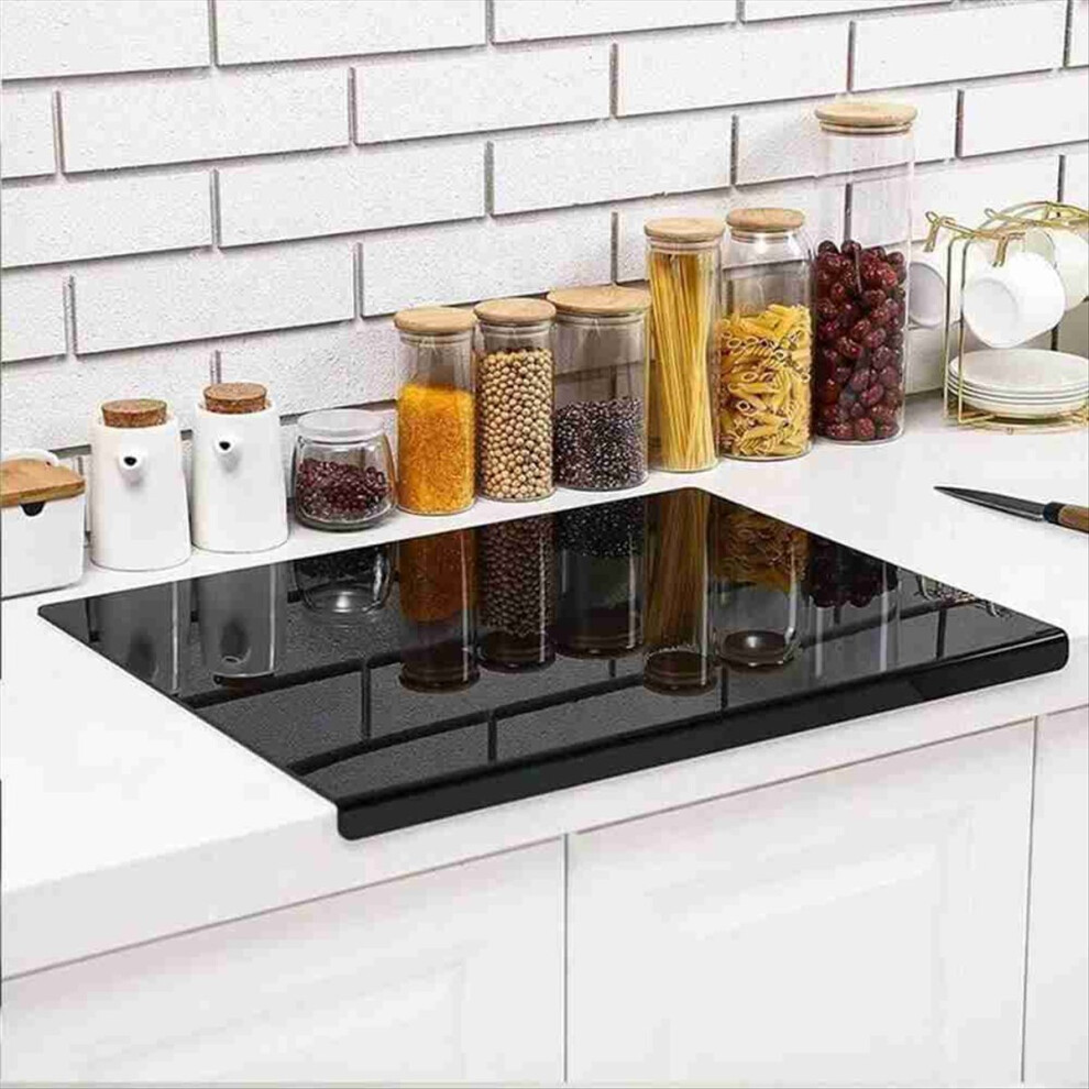 Black Acrylic Cutting Board With Lip 17.7X13.7 Inch No-Scratches