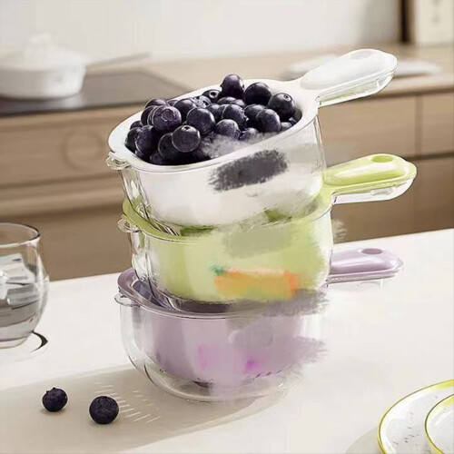 Double-layer drainage basket with handle 1