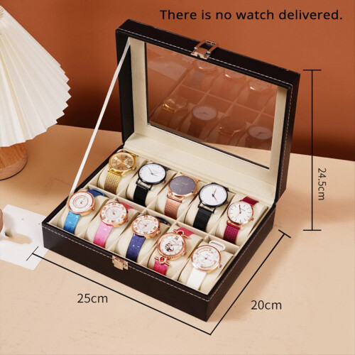 Leather Watch Box Watch Storage Box Watch Display Box 10 grid 1