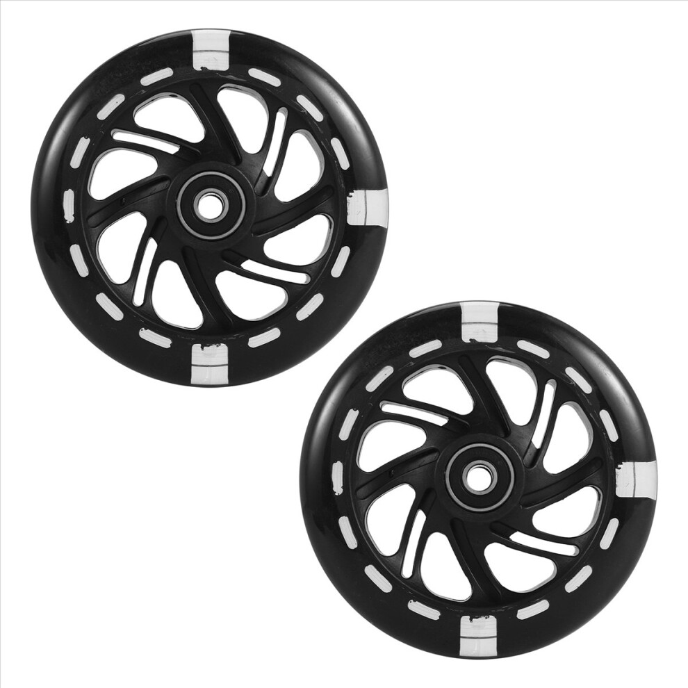 1Pair 120Mm Led Flashing Wheels With Bearings Front/Rear Black 4851337079049