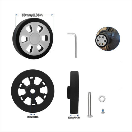 8pcs Suitcase Wheels Replacement Rubber Mute Caster Replacement B 2