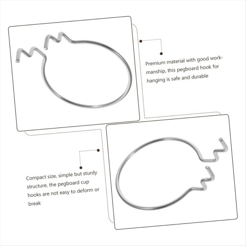 Pegboard Cup Holder Hooks 10pcs Heavy Duty Metal Hooks Ring Design 1