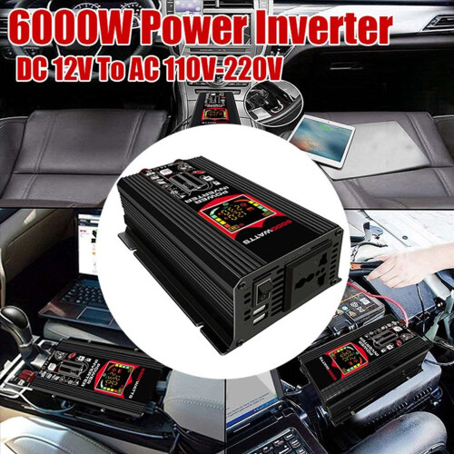 6000W bilstrømsomformer DC 12V til AC 220V 1