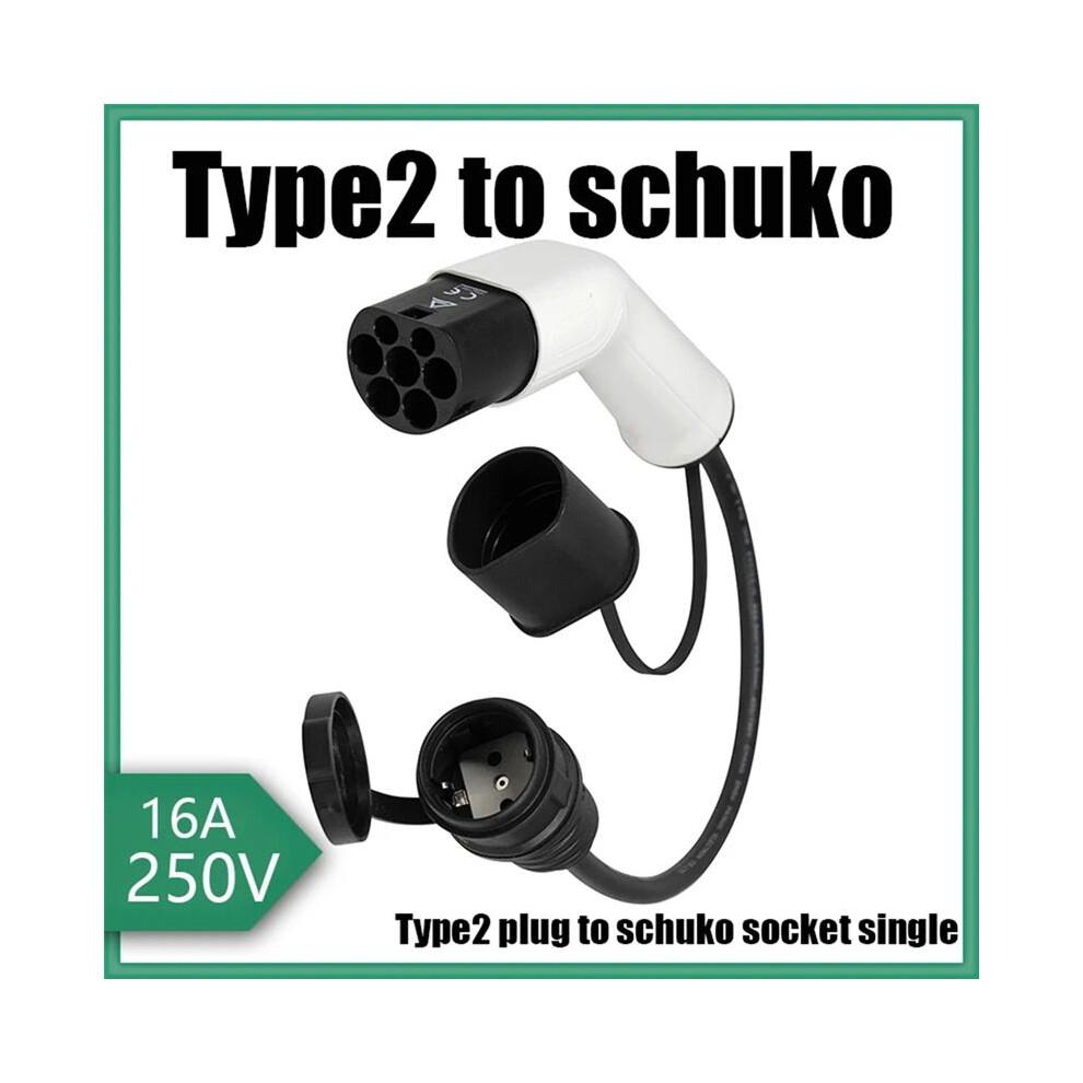 Type2 To Schuko 16A Electrical Car Ev Adapter Car Charging Stations 4851337085224