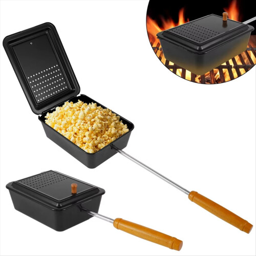 Nonstick Popcorn Popper with Removable Long Handle for Home Use 2
