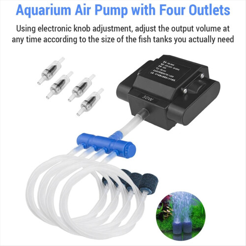 Powerful Aquarium Pump Adjustable Fish Oxygen Aerator Pump EU-Plug 1