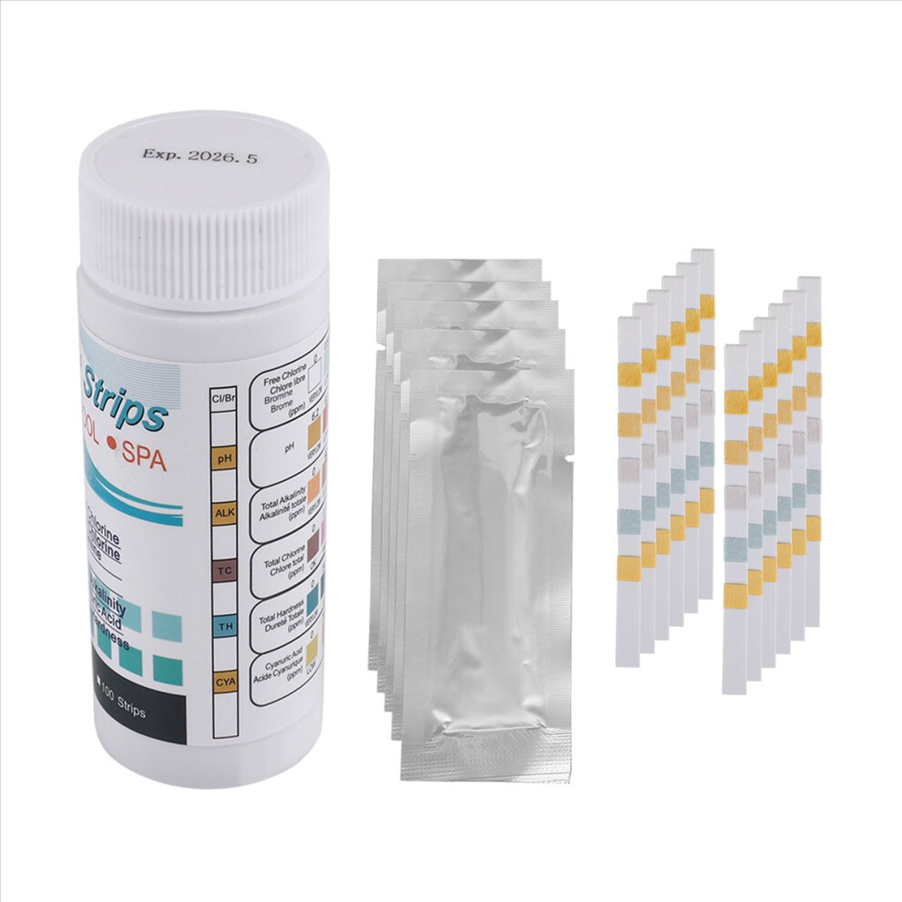 6-In-1 Swimming Pool Ph Test Paper Residual Chlorine Test Strip 4851337096206