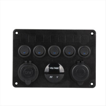 Pannello interruttori a LED con scatola fusibili in linea da 12 V/24 V a 5 bande