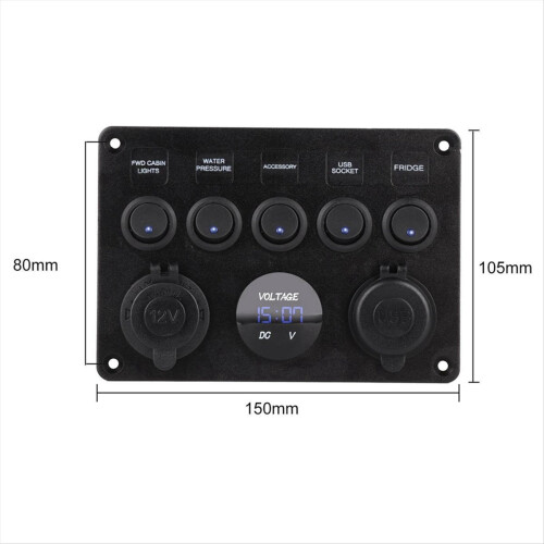5-voudig 12V/24V inline-zekeringkast LED-schakelpaneel 2