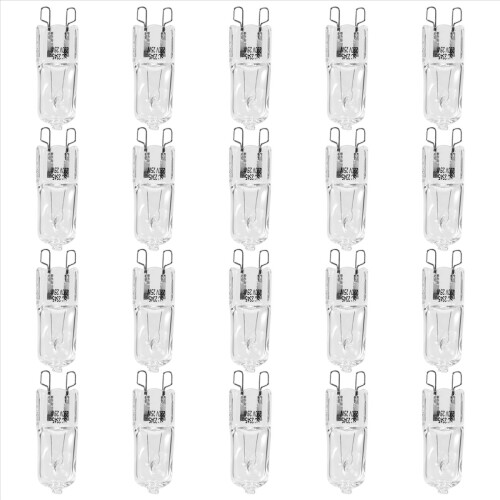 20Pcs G9 Light Bulbs,25W Clear Lamps Dimmable,2800K