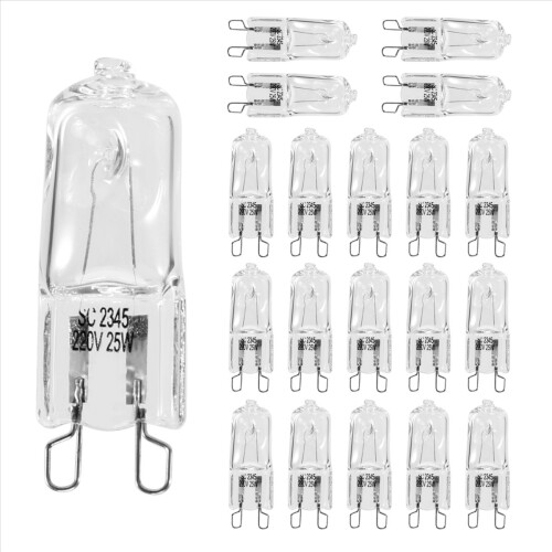 20Pcs G9 Light Bulbs,25W Clear Lamps Dimmable,2800K 1