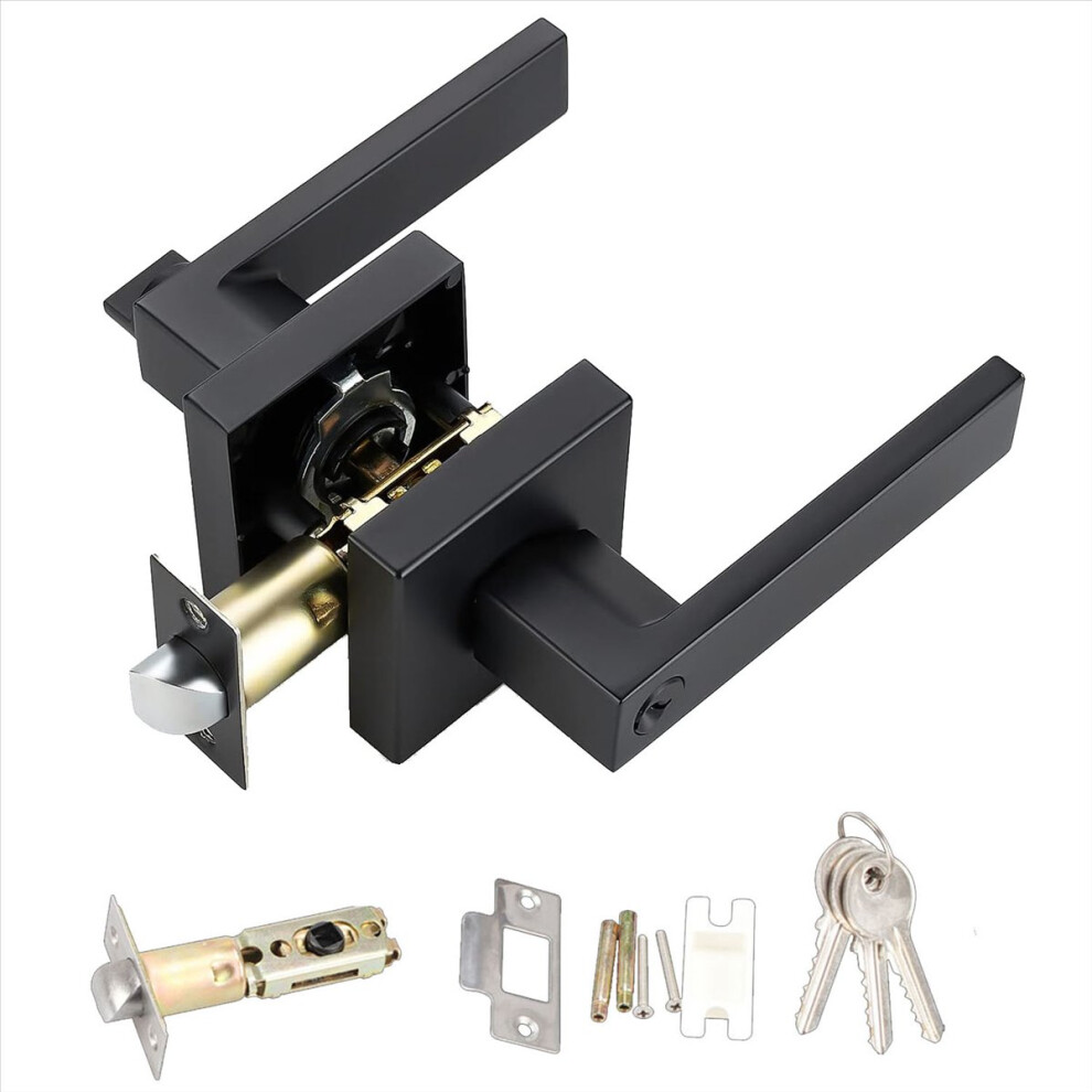 Door Lever Door Lock Square Door Handles Entry Door Levers,With Key 4851337000418
