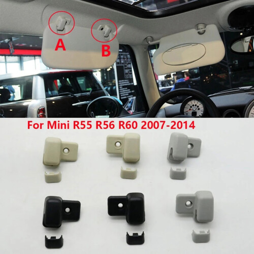 Car Roof Side Sunvisor Sun Visor Fixed Clip Buckle Hook Bracket Black 2