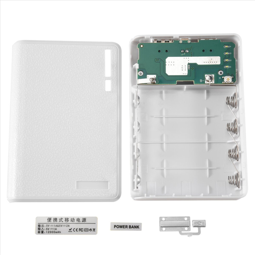 Portable Usb Charger 18650 Power Bank Battery Box For Iphone6 White 4851337004737