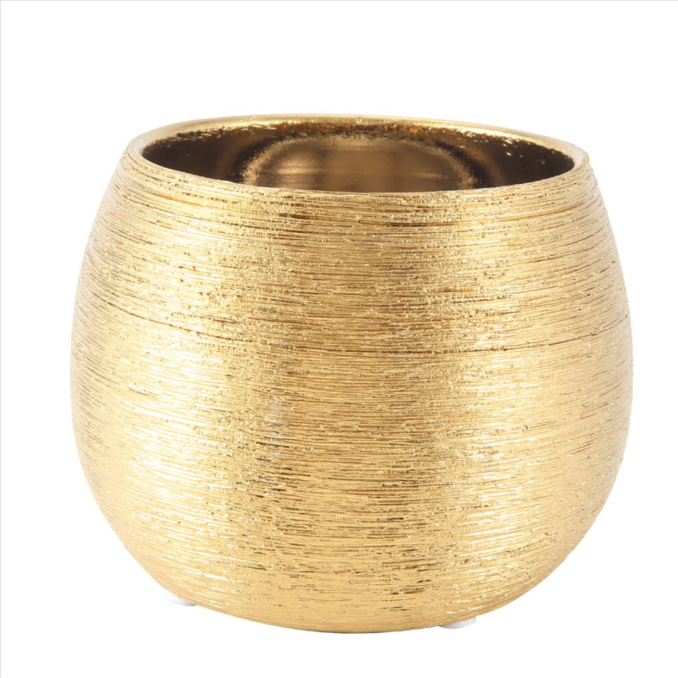 Ceramic Plant Pot Planter -Plated Flower Vase Gold 4851337003464