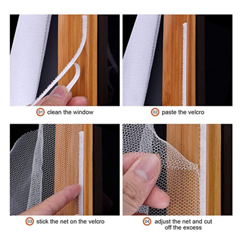3 PCS Fly Window Insect Netting Mosquito Protector and 3 Rolls Tapes 2