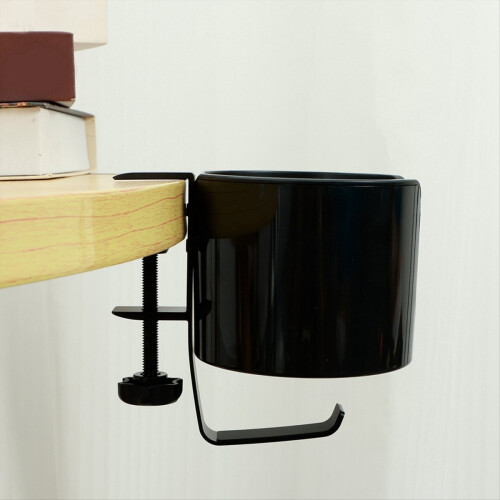 Desk Cup Holder Table Universal Adjustable Pgraded Arm Clamp White 2