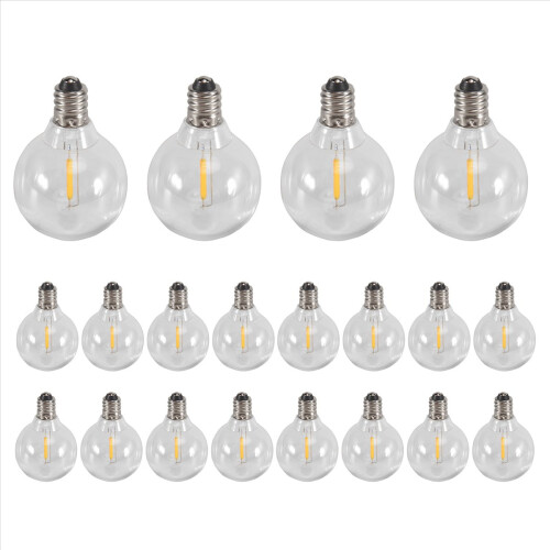 20 τεμάχια λαμπτήρες LED G40 E12 με βιδωτή βάση για ηλιακά φωτιστικά σε σειρά, ζεστές 1