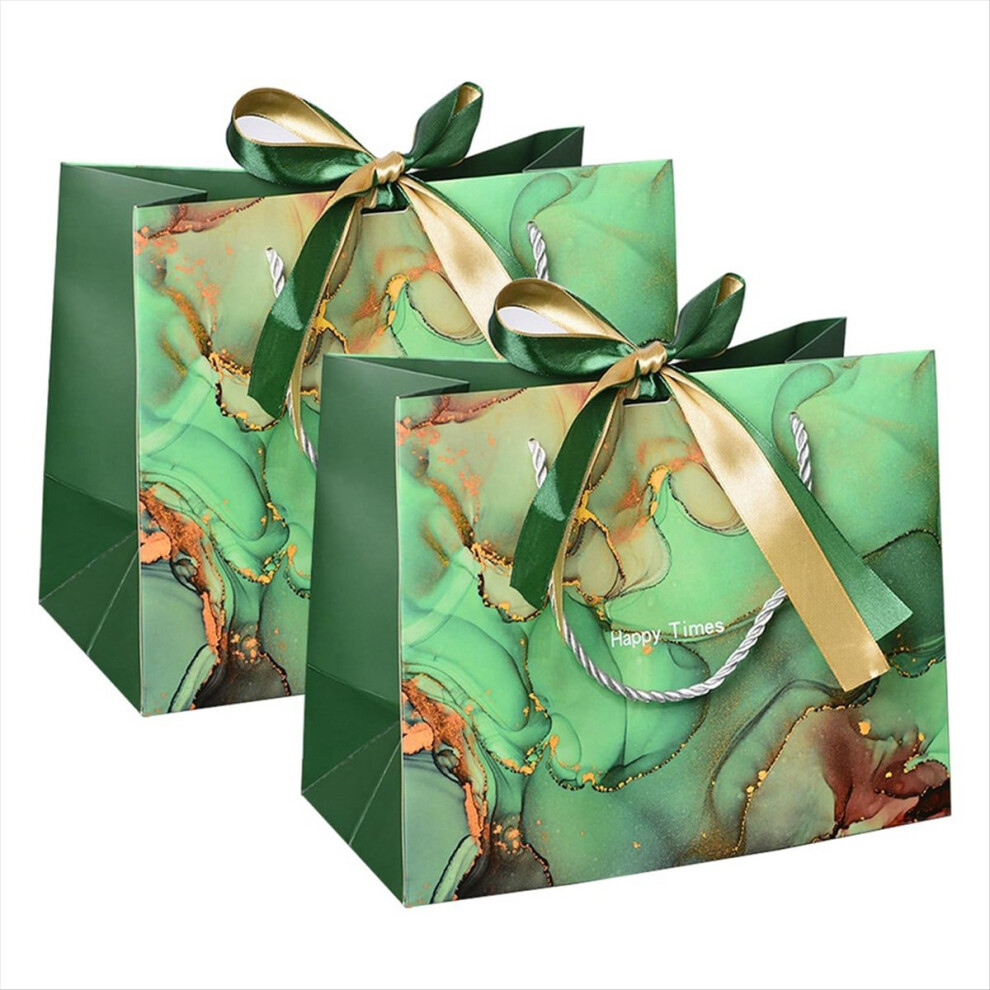 2Pcs Paper Gift Bags With Ribbon For Birthday, Wedding, Christmas 4851337017140