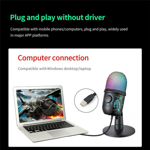 Condenser Microphone with Noise Cancellation USB Gaming Microphone 2