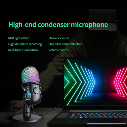 Condenser Microphone with Noise Cancellation USB Gaming Microphone 1