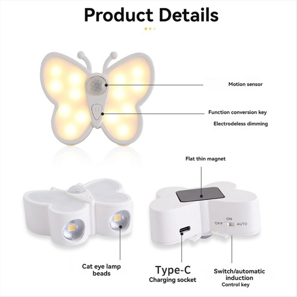 Butterfly Motion Sensor Night Led Under Cabinet Light 4851337014941