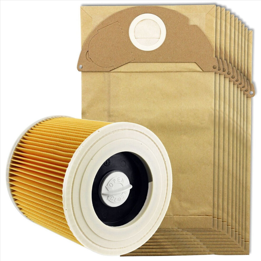 For Wet&Dry Wd2 Vacuum Cleaner Filter And 10X Dust Bags Yellow 4851337020881