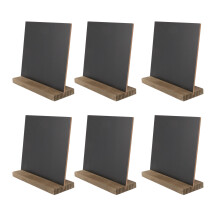 Pacote com 6 placas rústicas de quadro negro com suporte de madeira de 6 x 5 polegadas