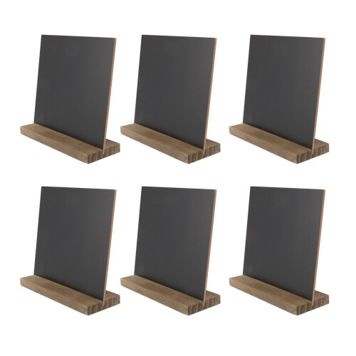 Pacote com 6 placas rústicas de quadro negro com suporte de madeira de 6 x 5 polegadas