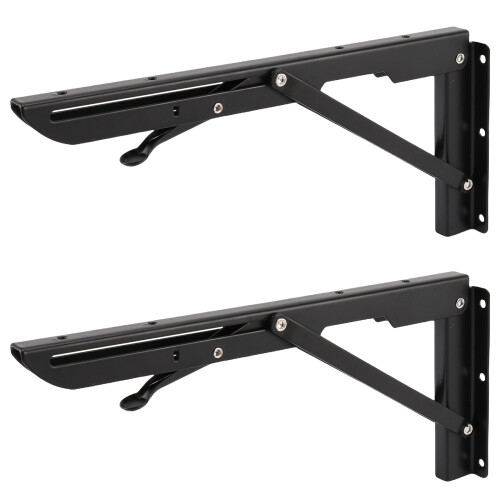 2Pcs 12Inch Folding Shelve Heavy Duty Metal Shelving Support Bracket