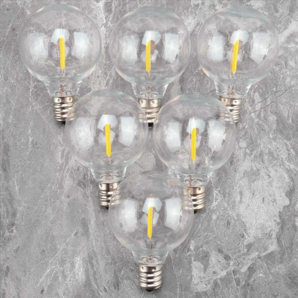 6Pcs G40 Bulbs,E12 Screw Base Led Globe Bulbs For Solar String S Light 4851337018864