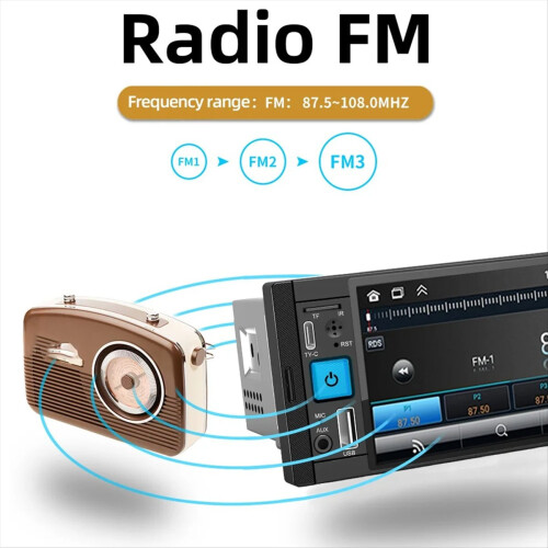 Radio para coche CarPlay Android Auto Reproductor MP5 con Bluetooth 2