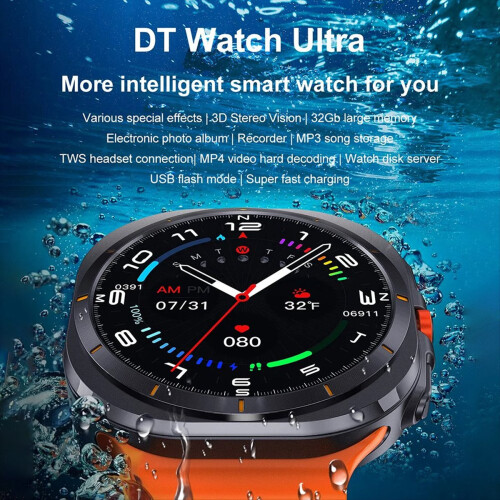 DT Watch Ultra 47mm Smart Watch Bluetooth Call Compass Black 1