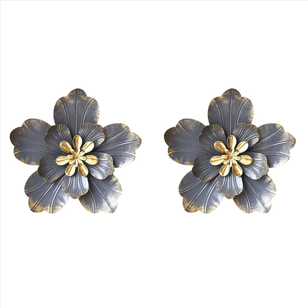 Metal Flower Wall Art Dã©Cor,Rustic Modern Floral Sculpture 4851337022120