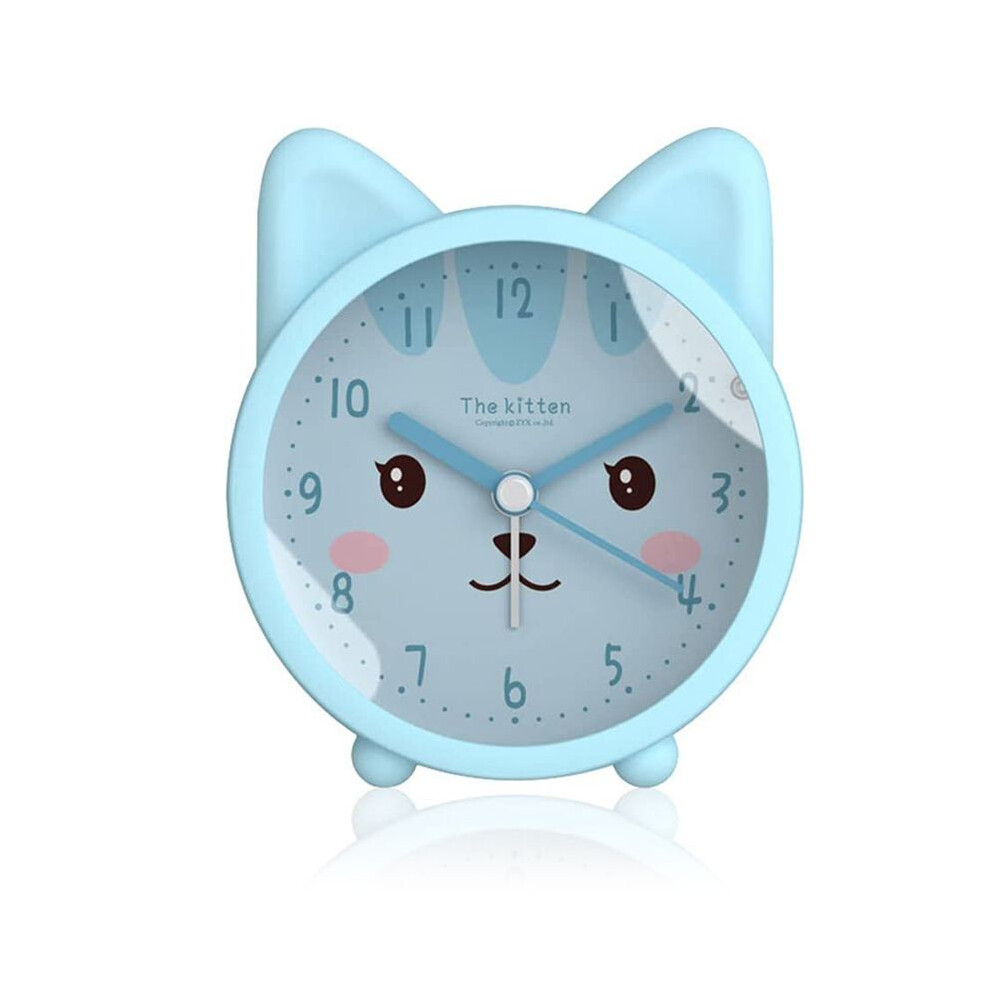 Cute Animal Alarm Clock For Kids, Non-Ticking Cat/ Alarm Clock Black 4851337026845