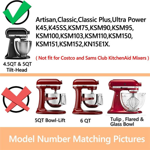 Für Kitchen Aide Zubehör 4,5–5 Qt Standmixer mit kippbarem Kopf 1