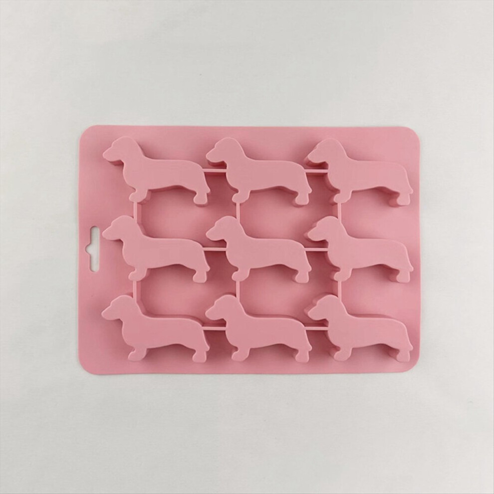 Silicone Dachshund Puppy Shaped Ice-Cube Chocolate Cookie Mold, Brown 4851337025381