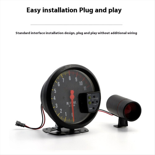 Στροφόμετρο αυτοκινήτου RPM 11000K 7 χρωμάτων 12V τροποποιημένο μαύρο 1