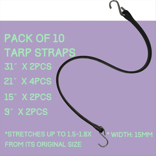 Heavy-Duty Outdoor Rubber Bungee Cords with Hooks 1