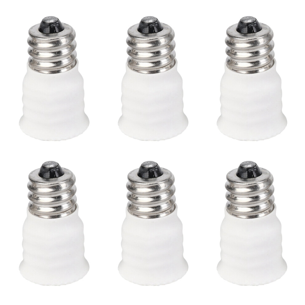 6X E12 To E14 Bulb Converter Led Holder Lamp Adapter White/Light 4851337029617