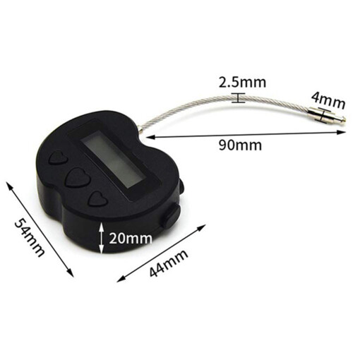 2X Smart Tidslås LCD-Display Tidslås USB Uppladdningsbar Timer Svart 2