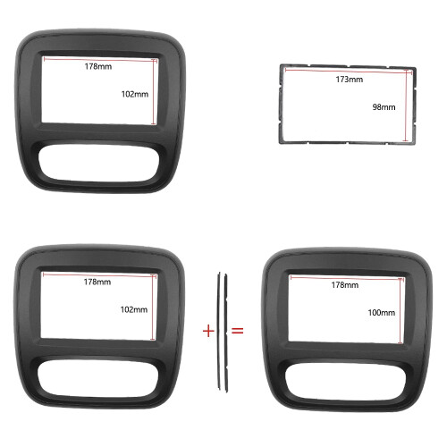 Dobbelt Din bilradio DVD panelramme til Trafic Vivaro 2