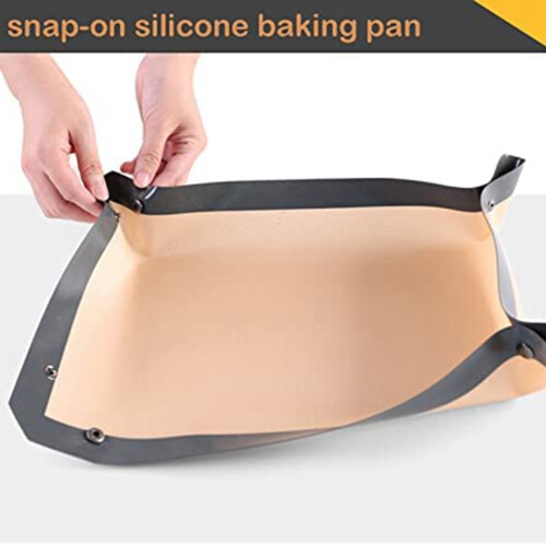 2 stk. silikonfiber bakematte med spenne, lekkasjefri og non-stick 1