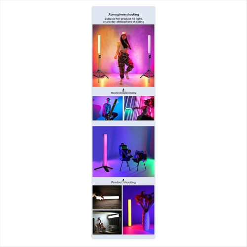 RGB LED Light Wand, Handheld Full Color Stick Light, 30cm 1