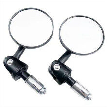 Motorcycle Handlebar Side Mirror Adjustable Round Mirror Universal